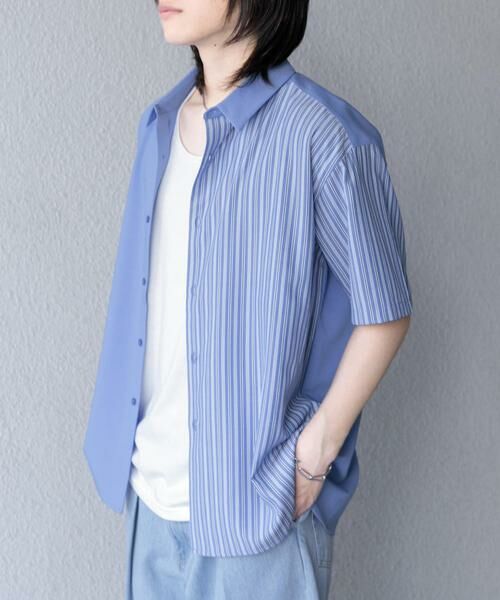 SENSE OF PLACE by URBAN RESEARCH / センスオブプレイス バイ アーバンリサーチ シャツ・ブラウス | ストライプブロックドシャツ(5分袖) | 詳細10