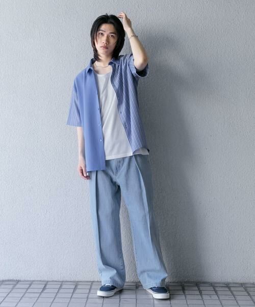 SENSE OF PLACE by URBAN RESEARCH / センスオブプレイス バイ アーバンリサーチ シャツ・ブラウス | ストライプブロックドシャツ(5分袖) | 詳細11