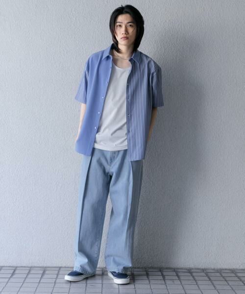 SENSE OF PLACE by URBAN RESEARCH / センスオブプレイス バイ アーバンリサーチ シャツ・ブラウス | ストライプブロックドシャツ(5分袖) | 詳細12