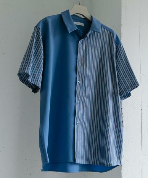 SENSE OF PLACE by URBAN RESEARCH / センスオブプレイス バイ アーバンリサーチ シャツ・ブラウス | ストライプブロックドシャツ(5分袖) | 詳細13