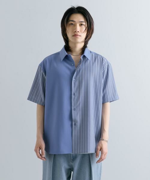 SENSE OF PLACE by URBAN RESEARCH / センスオブプレイス バイ アーバンリサーチ シャツ・ブラウス | ストライプブロックドシャツ(5分袖) | 詳細14