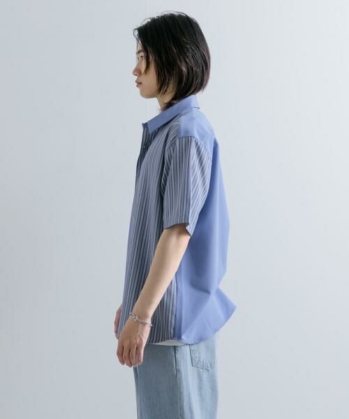 SENSE OF PLACE by URBAN RESEARCH / センスオブプレイス バイ アーバンリサーチ シャツ・ブラウス | ストライプブロックドシャツ(5分袖) | 詳細15