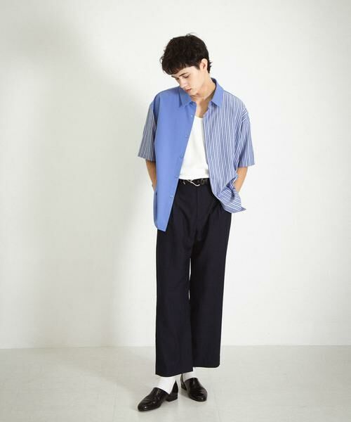 SENSE OF PLACE by URBAN RESEARCH / センスオブプレイス バイ アーバンリサーチ シャツ・ブラウス | ストライプブロックドシャツ(5分袖) | 詳細4