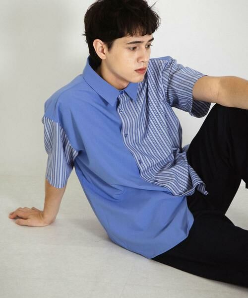 SENSE OF PLACE by URBAN RESEARCH / センスオブプレイス バイ アーバンリサーチ シャツ・ブラウス | ストライプブロックドシャツ(5分袖) | 詳細6