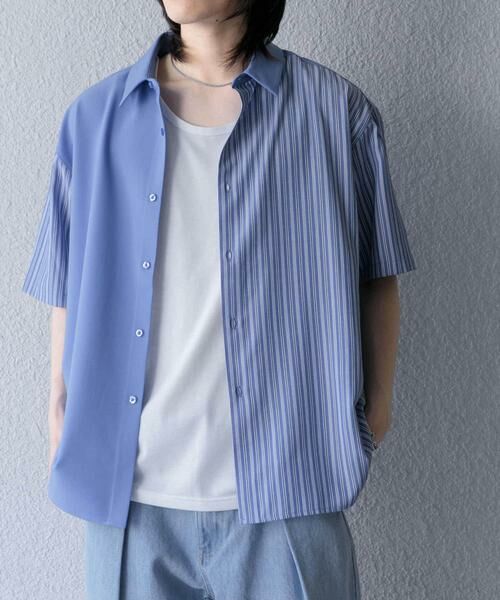 SENSE OF PLACE by URBAN RESEARCH / センスオブプレイス バイ アーバンリサーチ シャツ・ブラウス | ストライプブロックドシャツ(5分袖) | 詳細7