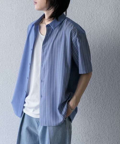 SENSE OF PLACE by URBAN RESEARCH / センスオブプレイス バイ アーバンリサーチ シャツ・ブラウス | ストライプブロックドシャツ(5分袖) | 詳細8