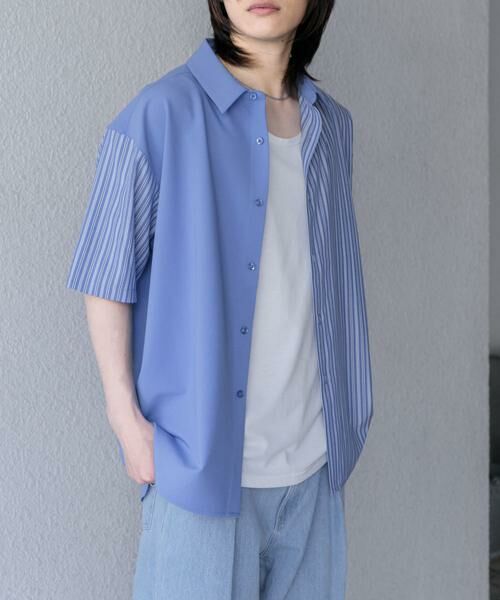 SENSE OF PLACE by URBAN RESEARCH / センスオブプレイス バイ アーバンリサーチ シャツ・ブラウス | ストライプブロックドシャツ(5分袖) | 詳細9
