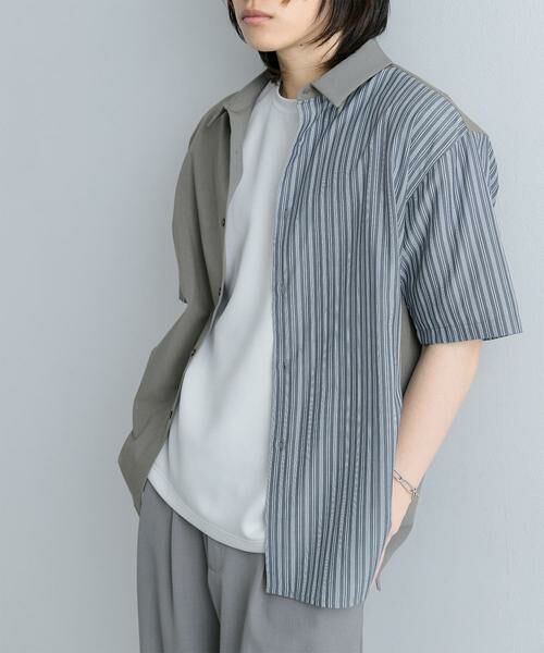 SENSE OF PLACE by URBAN RESEARCH / センスオブプレイス バイ アーバンリサーチ シャツ・ブラウス | ストライプブロックドシャツ(5分袖) | 詳細22