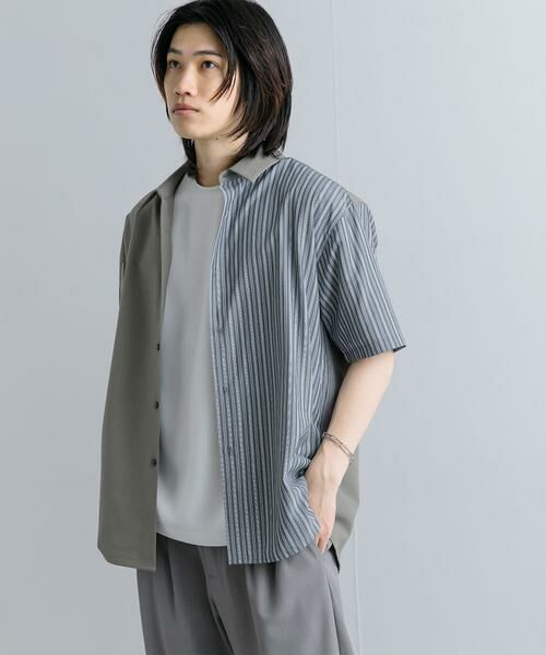 SENSE OF PLACE by URBAN RESEARCH / センスオブプレイス バイ アーバンリサーチ シャツ・ブラウス | ストライプブロックドシャツ(5分袖) | 詳細23