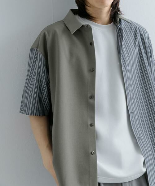 SENSE OF PLACE by URBAN RESEARCH / センスオブプレイス バイ アーバンリサーチ シャツ・ブラウス | ストライプブロックドシャツ(5分袖) | 詳細25