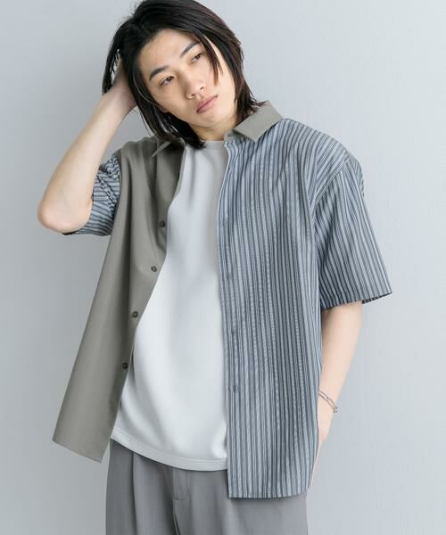 SENSE OF PLACE by URBAN RESEARCH / センスオブプレイス バイ アーバンリサーチ シャツ・ブラウス | ストライプブロックドシャツ(5分袖) | 詳細26