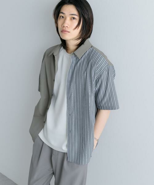 SENSE OF PLACE by URBAN RESEARCH / センスオブプレイス バイ アーバンリサーチ シャツ・ブラウス | ストライプブロックドシャツ(5分袖) | 詳細27