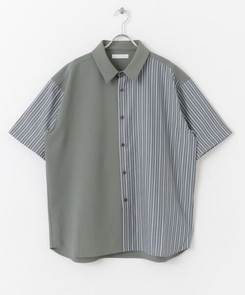 SENSE OF PLACE by URBAN RESEARCH / センスオブプレイス バイ アーバンリサーチ シャツ・ブラウス | ストライプブロックドシャツ(5分袖) | 詳細30