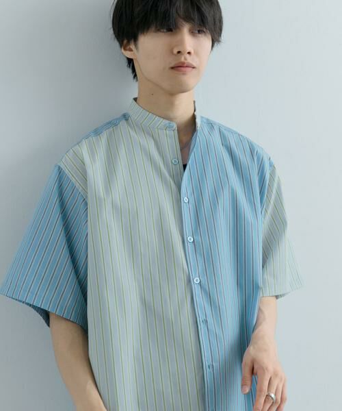 SENSE OF PLACE by URBAN RESEARCH / センスオブプレイス バイ アーバンリサーチ シャツ・ブラウス | 『ユニセックス』ストライプブロックドルーズシャツ | 詳細1