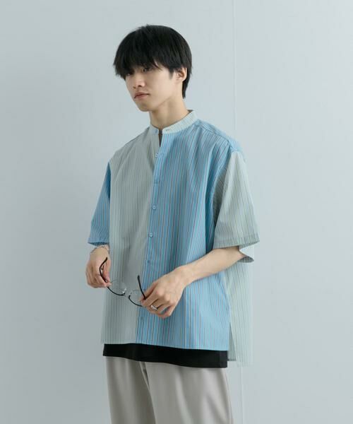 SENSE OF PLACE by URBAN RESEARCH / センスオブプレイス バイ アーバンリサーチ シャツ・ブラウス | 『ユニセックス』ストライプブロックドルーズシャツ | 詳細3