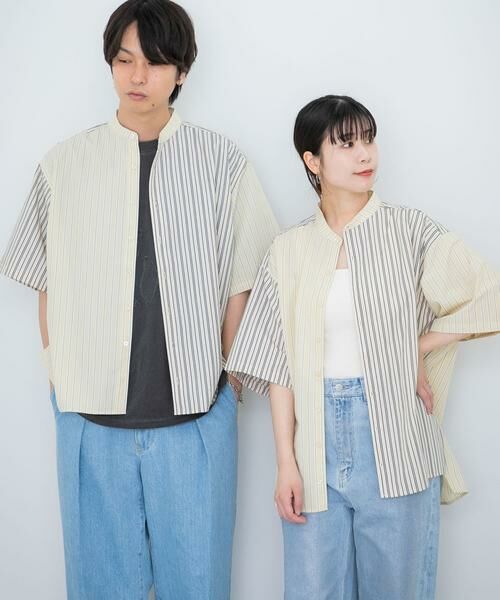 SENSE OF PLACE by URBAN RESEARCH / センスオブプレイス バイ アーバンリサーチ シャツ・ブラウス | 『ユニセックス』ストライプブロックドルーズシャツ | 詳細26