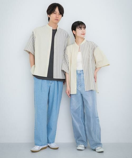 SENSE OF PLACE by URBAN RESEARCH / センスオブプレイス バイ アーバンリサーチ シャツ・ブラウス | 『ユニセックス』ストライプブロックドルーズシャツ | 詳細27