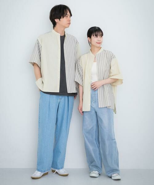 SENSE OF PLACE by URBAN RESEARCH / センスオブプレイス バイ アーバンリサーチ シャツ・ブラウス | 『ユニセックス』ストライプブロックドルーズシャツ | 詳細28