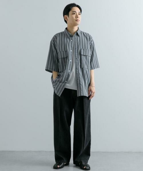 SENSE OF PLACE by URBAN RESEARCH / センスオブプレイス バイ アーバンリサーチ シャツ・ブラウス | ストライプCPOルーズシャツ(5分袖) | 詳細10
