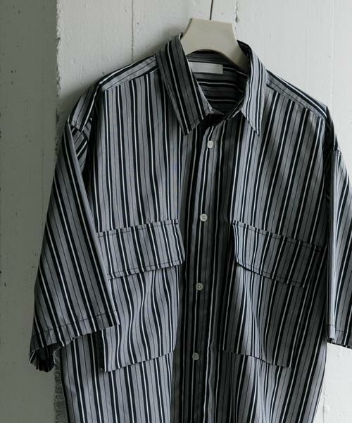 SENSE OF PLACE by URBAN RESEARCH / センスオブプレイス バイ アーバンリサーチ シャツ・ブラウス | ストライプCPOルーズシャツ(5分袖) | 詳細12
