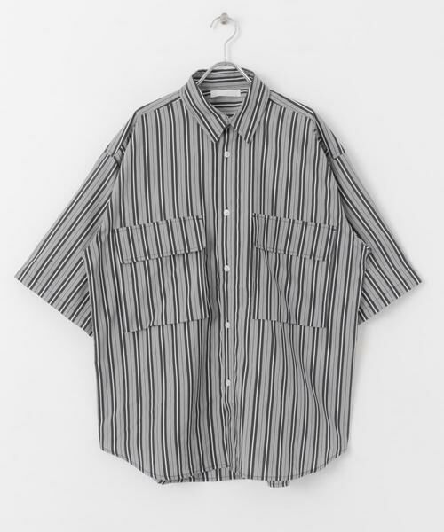 SENSE OF PLACE by URBAN RESEARCH / センスオブプレイス バイ アーバンリサーチ シャツ・ブラウス | ストライプCPOルーズシャツ(5分袖) | 詳細13