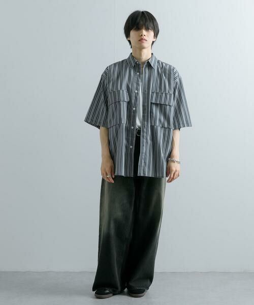 SENSE OF PLACE by URBAN RESEARCH / センスオブプレイス バイ アーバンリサーチ シャツ・ブラウス | ストライプCPOルーズシャツ(5分袖) | 詳細3