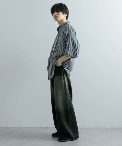 SENSE OF PLACE by URBAN RESEARCH / センスオブプレイス バイ アーバンリサーチ シャツ・ブラウス | ストライプCPOルーズシャツ(5分袖) | 詳細4