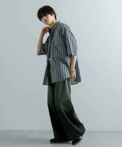 SENSE OF PLACE by URBAN RESEARCH / センスオブプレイス バイ アーバンリサーチ シャツ・ブラウス | ストライプCPOルーズシャツ(5分袖) | 詳細5