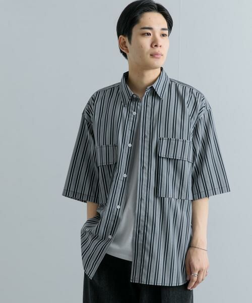 SENSE OF PLACE by URBAN RESEARCH / センスオブプレイス バイ アーバンリサーチ シャツ・ブラウス | ストライプCPOルーズシャツ(5分袖) | 詳細9