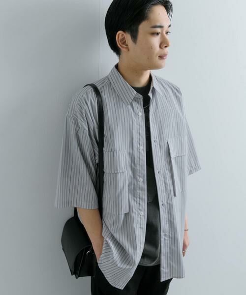 SENSE OF PLACE by URBAN RESEARCH / センスオブプレイス バイ アーバンリサーチ シャツ・ブラウス | ストライプCPOルーズシャツ(5分袖) | 詳細24