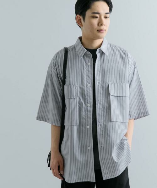 SENSE OF PLACE by URBAN RESEARCH / センスオブプレイス バイ アーバンリサーチ シャツ・ブラウス | ストライプCPOルーズシャツ(5分袖) | 詳細25