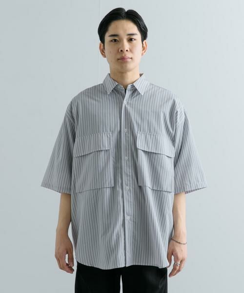 SENSE OF PLACE by URBAN RESEARCH / センスオブプレイス バイ アーバンリサーチ シャツ・ブラウス | ストライプCPOルーズシャツ(5分袖) | 詳細28