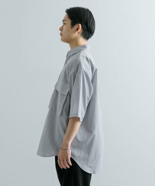 SENSE OF PLACE by URBAN RESEARCH / センスオブプレイス バイ アーバンリサーチ シャツ・ブラウス | ストライプCPOルーズシャツ(5分袖) | 詳細29