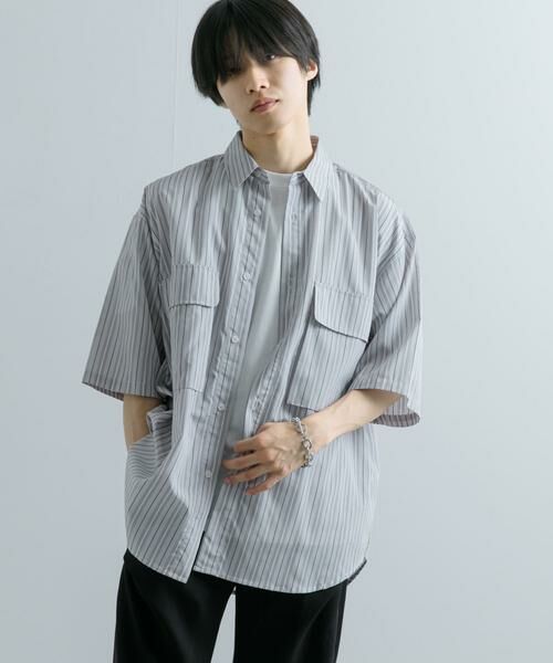 SENSE OF PLACE by URBAN RESEARCH / センスオブプレイス バイ アーバンリサーチ シャツ・ブラウス | ストライプCPOルーズシャツ(5分袖) | 詳細16