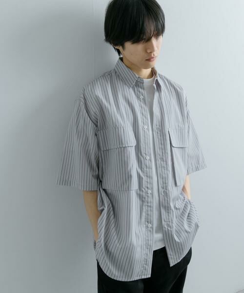 SENSE OF PLACE by URBAN RESEARCH / センスオブプレイス バイ アーバンリサーチ シャツ・ブラウス | ストライプCPOルーズシャツ(5分袖) | 詳細17