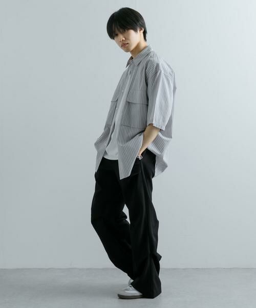 SENSE OF PLACE by URBAN RESEARCH / センスオブプレイス バイ アーバンリサーチ シャツ・ブラウス | ストライプCPOルーズシャツ(5分袖) | 詳細20