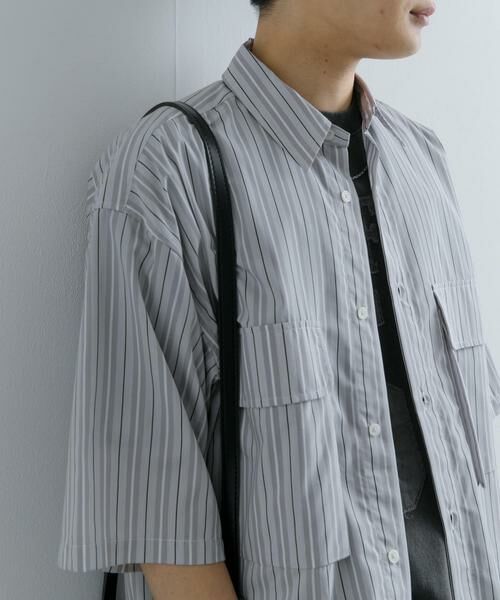 SENSE OF PLACE by URBAN RESEARCH / センスオブプレイス バイ アーバンリサーチ シャツ・ブラウス | ストライプCPOルーズシャツ(5分袖) | 詳細21