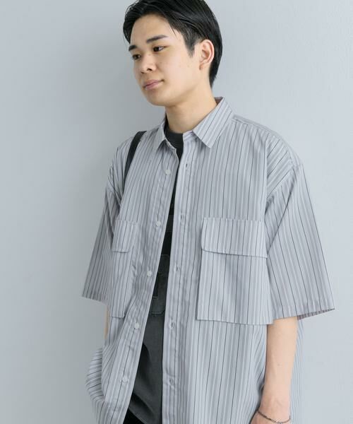 SENSE OF PLACE by URBAN RESEARCH / センスオブプレイス バイ アーバンリサーチ シャツ・ブラウス | ストライプCPOルーズシャツ(5分袖) | 詳細23