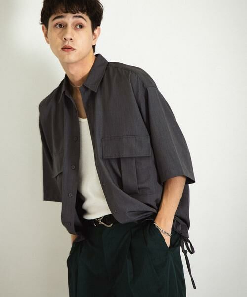 SENSE OF PLACE by URBAN RESEARCH / センスオブプレイス バイ アーバンリサーチ シャツ・ブラウス | CPOサイドデザインルーズシャツ(チャコールグレー)