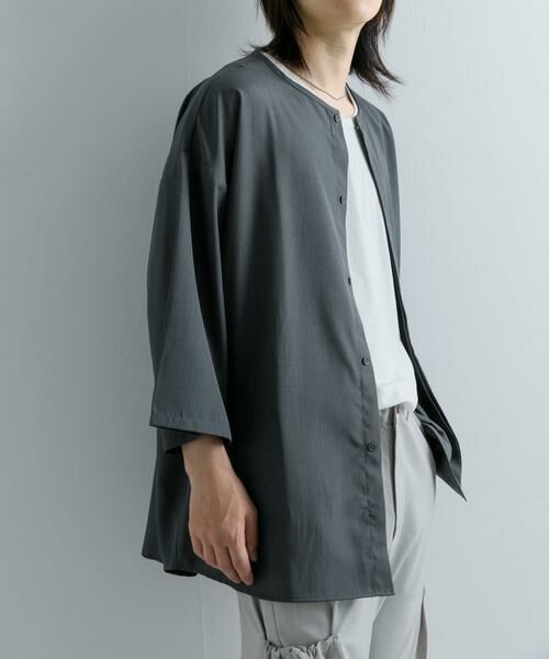 SENSE OF PLACE by URBAN RESEARCH / センスオブプレイス バイ アーバンリサーチ シャツ・ブラウス | ノーカラールーズシャツ(5分袖) | 詳細14