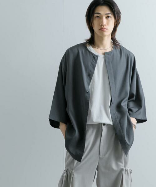 SENSE OF PLACE by URBAN RESEARCH / センスオブプレイス バイ アーバンリサーチ シャツ・ブラウス | ノーカラールーズシャツ(5分袖) | 詳細16