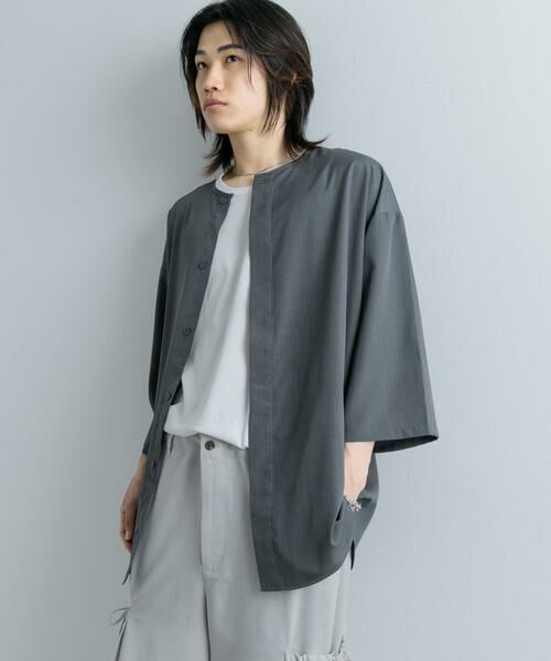 SENSE OF PLACE by URBAN RESEARCH / センスオブプレイス バイ アーバンリサーチ シャツ・ブラウス | ノーカラールーズシャツ(5分袖) | 詳細17