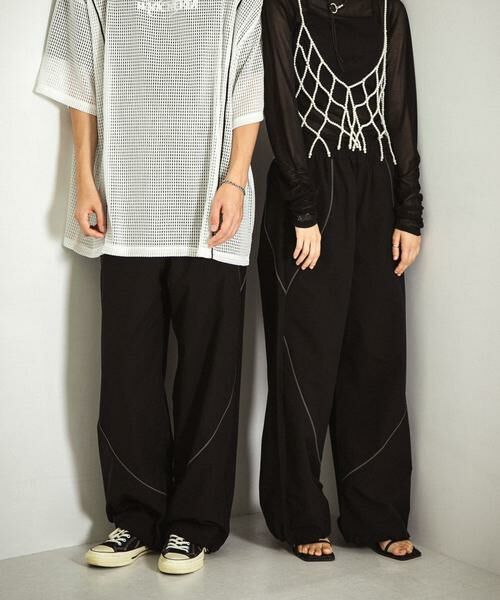 SENSE OF PLACE by URBAN RESEARCH / センスオブプレイス バイ アーバンリサーチ その他パンツ | 『ユニセックス』『セットアップ対応』 ブロックドトラックワイドパンツ | 詳細1