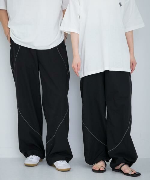 SENSE OF PLACE by URBAN RESEARCH / センスオブプレイス バイ アーバンリサーチ その他パンツ | 『ユニセックス』『セットアップ対応』 ブロックドトラックワイドパンツ | 詳細13