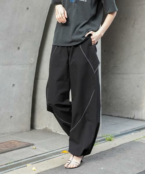 SENSE OF PLACE by URBAN RESEARCH / センスオブプレイス バイ アーバンリサーチ その他パンツ | 『ユニセックス』『セットアップ対応』 ブロックドトラックワイドパンツ | 詳細18