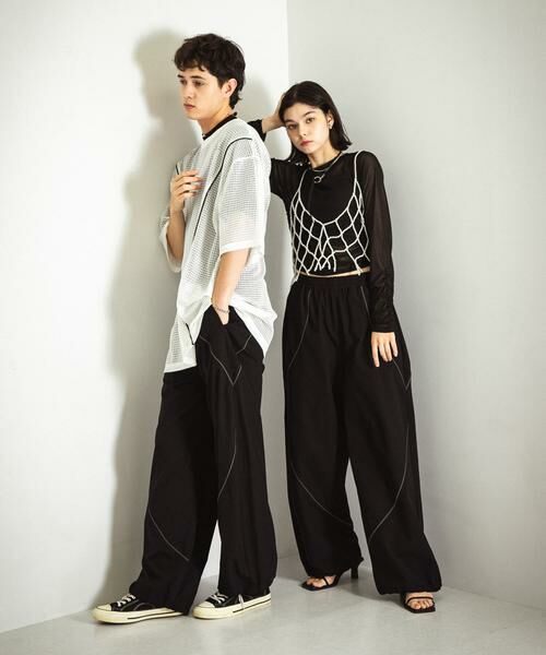 SENSE OF PLACE by URBAN RESEARCH / センスオブプレイス バイ アーバンリサーチ その他パンツ | 『ユニセックス』『セットアップ対応』 ブロックドトラックワイドパンツ | 詳細3