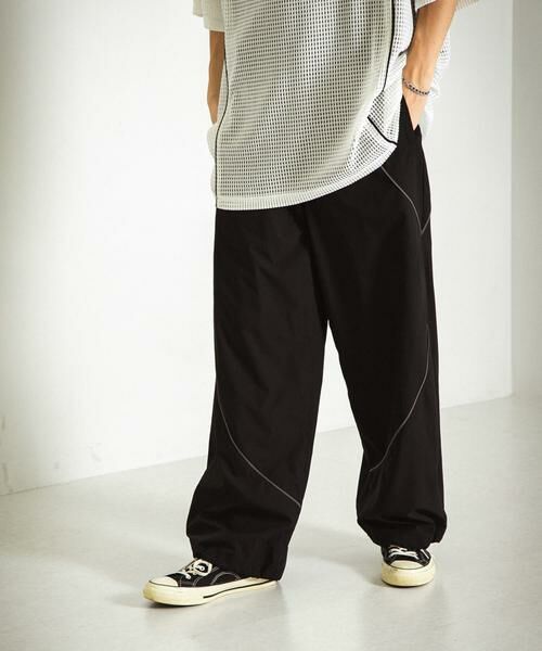 SENSE OF PLACE by URBAN RESEARCH / センスオブプレイス バイ アーバンリサーチ その他パンツ | 『ユニセックス』『セットアップ対応』 ブロックドトラックワイドパンツ | 詳細5