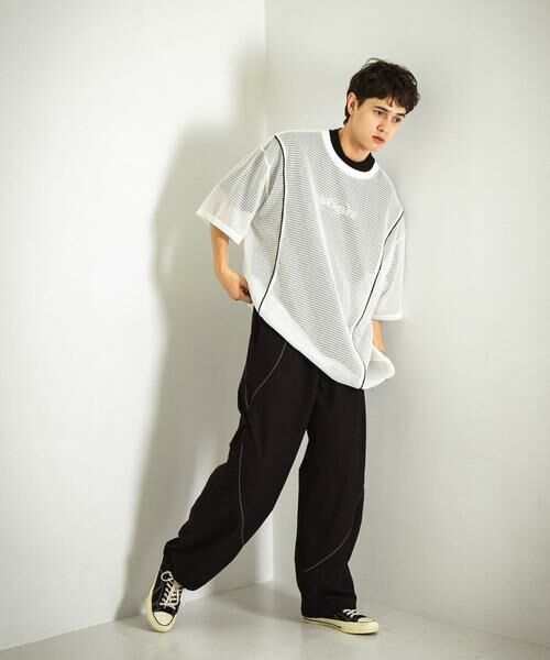 SENSE OF PLACE by URBAN RESEARCH / センスオブプレイス バイ アーバンリサーチ その他パンツ | 『ユニセックス』『セットアップ対応』 ブロックドトラックワイドパンツ | 詳細6