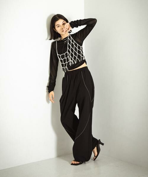 SENSE OF PLACE by URBAN RESEARCH / センスオブプレイス バイ アーバンリサーチ その他パンツ | 『ユニセックス』『セットアップ対応』 ブロックドトラックワイドパンツ | 詳細9