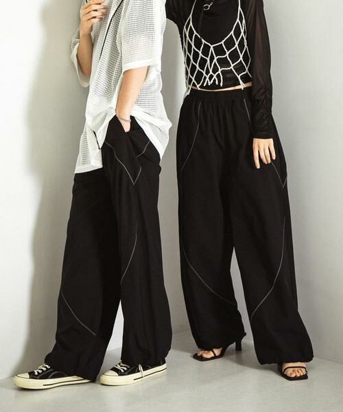 SENSE OF PLACE by URBAN RESEARCH / センスオブプレイス バイ アーバンリサーチ その他パンツ | 『ユニセックス』『セットアップ対応』 ブロックドトラックワイドパンツ(その他1)